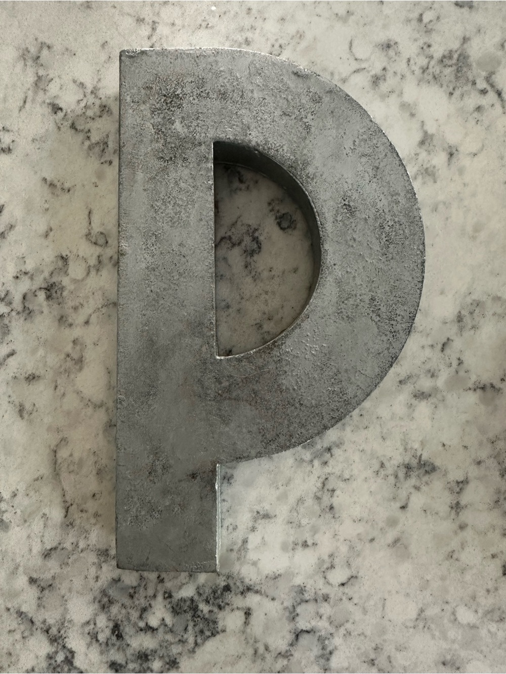 Anthropologie Metallic Letter P - Silver Finish